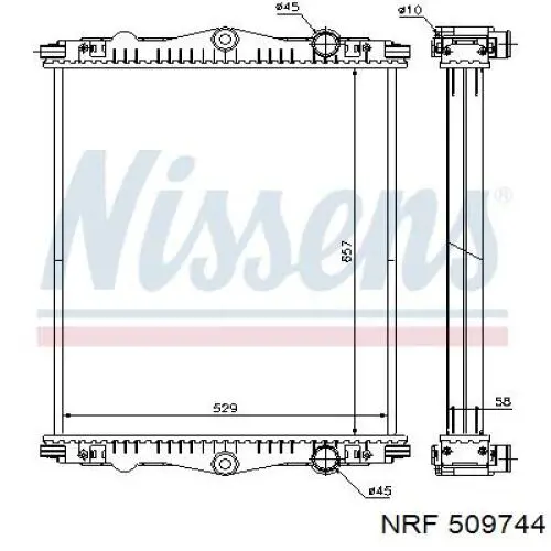Радіатор основний NRF 509744 ціна, від 286.09 USD