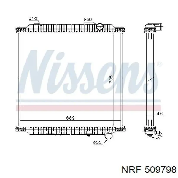 509798 NRF Радіатор охолодження двигуна