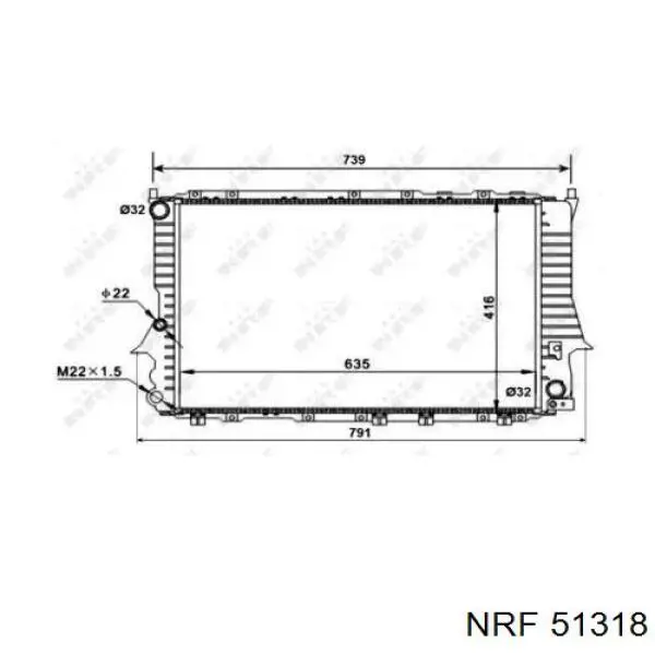 Радіатор охолодження двигуна 51318 NRF