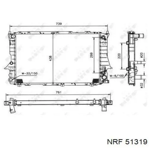 51319 NRF Радіатор охолодження двигуна