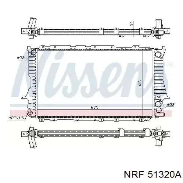 Купити 51320A NRF Радіатор двигуна