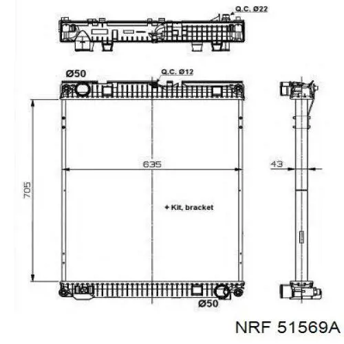 Купити 51569A NRF Радіатор двигуна