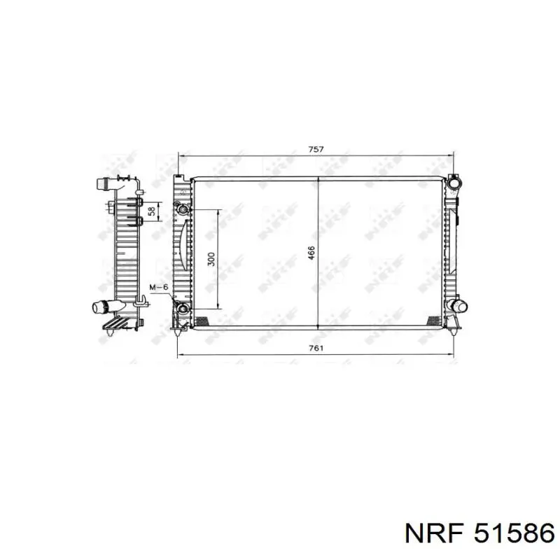 51586 NRF Радіатор охолодження двигуна