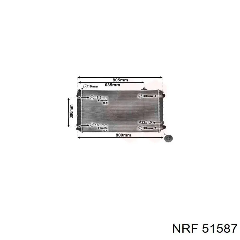51587 NRF Радіатор охолодження двигуна