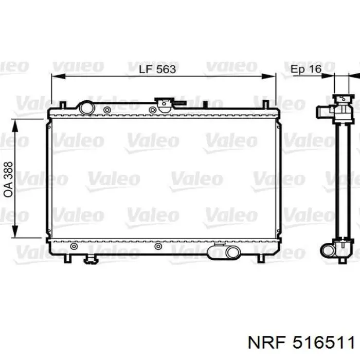 516511 NRF радіатор охолодження двигуна