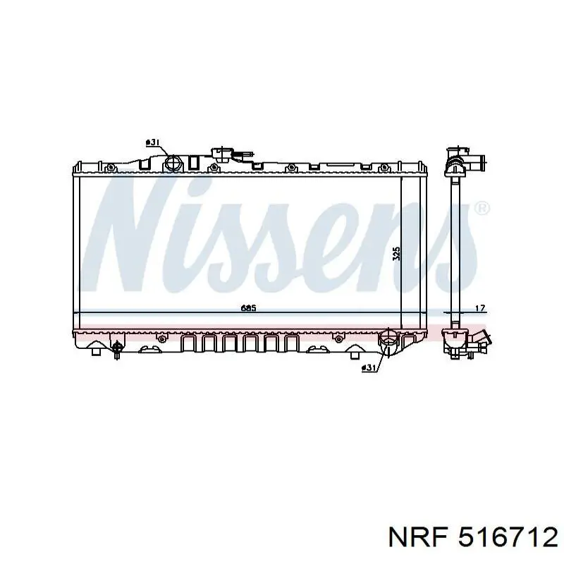 Радіатор основний NRF 516712 ціна, від 62.50 USD