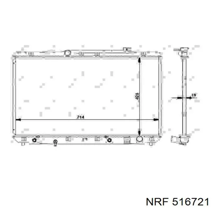 Радіатор охолодження двигуна 516721 NRF