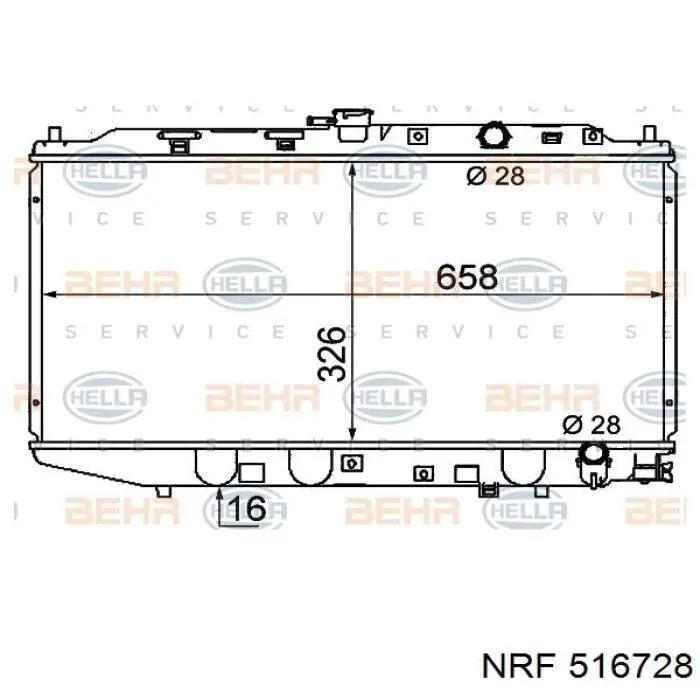 Радіатор 516728 NRF