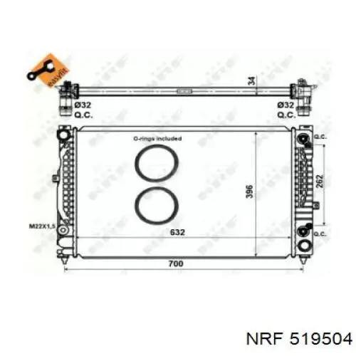 Купити 519504 NRF Радіатор двигуна