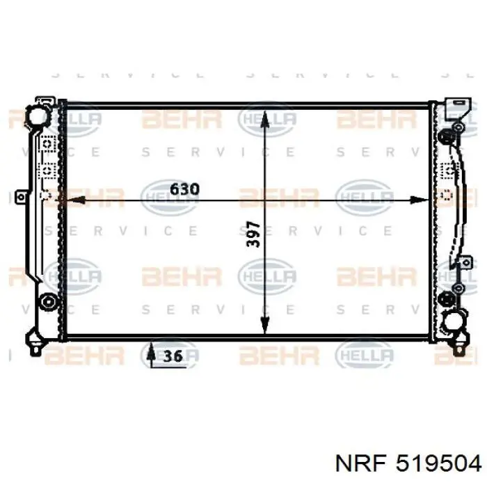 519504 NRF Радіатор охолодження двигуна