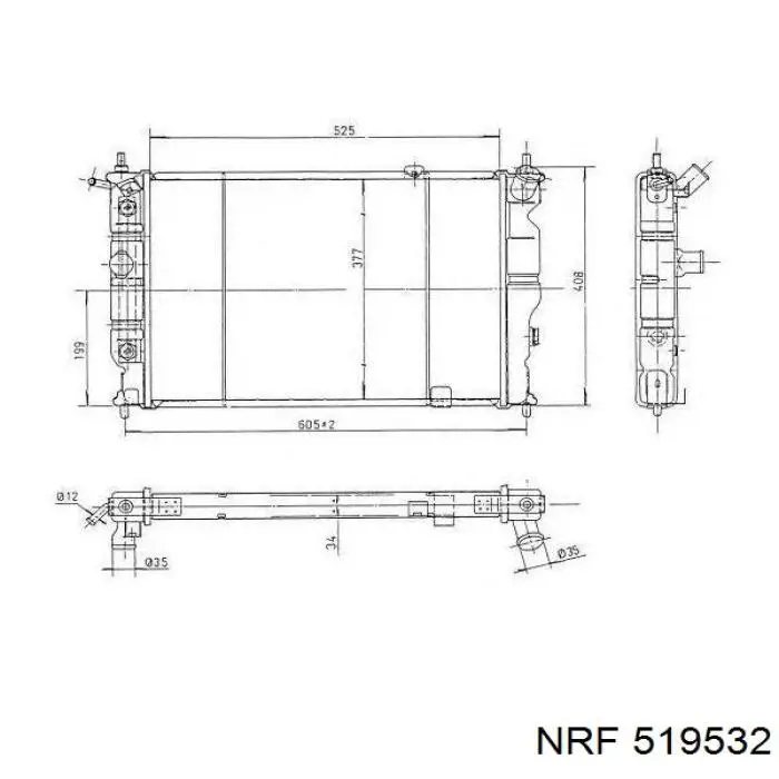 519532 NRF радіатор охолодження двигуна