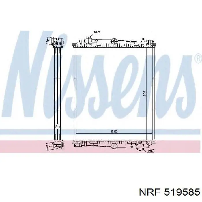 Радіатор основний NRF 519585 ціна, від 345.26 USD