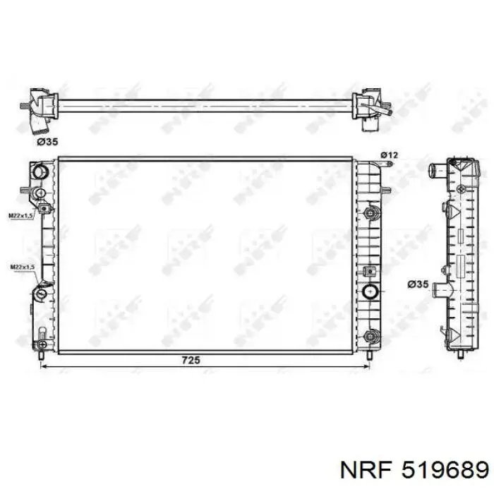 519689 NRF радіатор охолодження двигуна