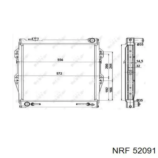 52091 NRF радіатор охолодження двигуна