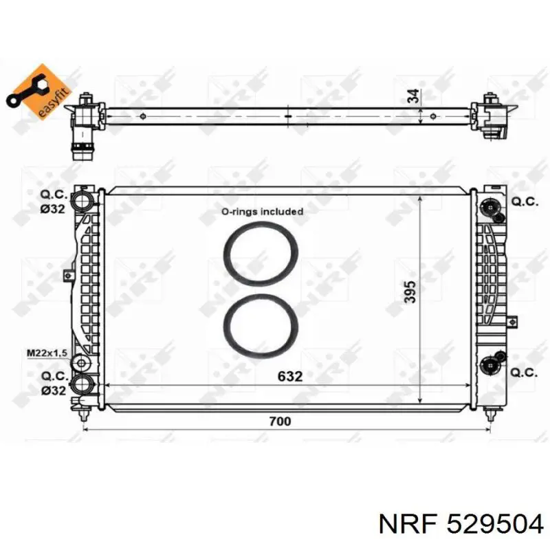 529504 NRF Радіатор охолодження двигуна