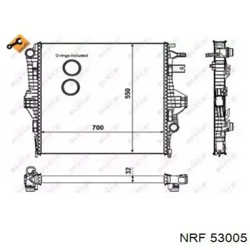 53005 NRF радіатор охолодження двигуна
