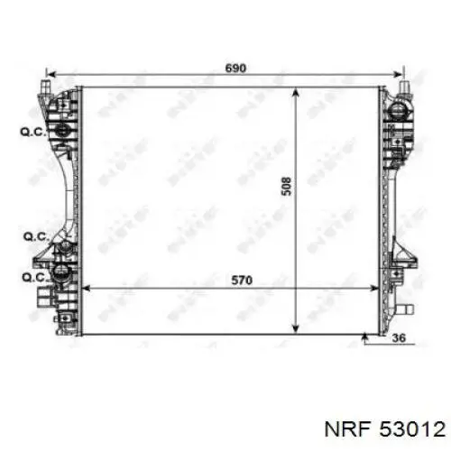 53012 NRF Радіатор охолодження двигуна