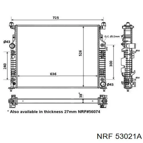 Купити 53021A NRF Радіатор двигуна