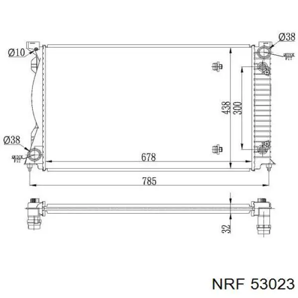 53023 NRF радіатор охолодження двигуна