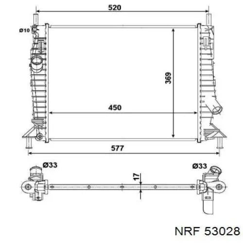 53028 NRF радіатор охолодження двигуна