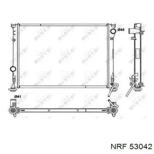 Радіатор охолодження двигуна 53042 NRF