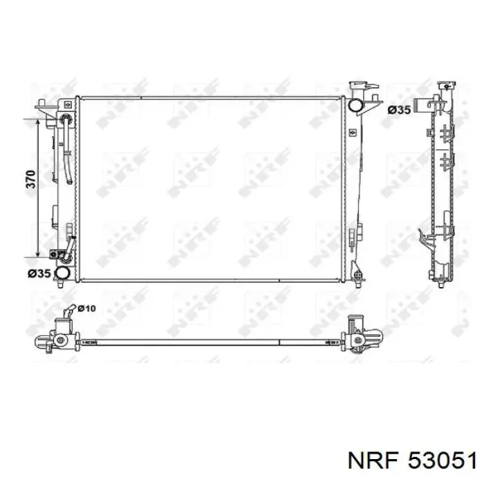 53051 NRF радіатор охолодження двигуна