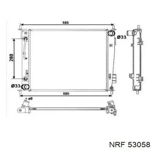 Купити 53058 NRF Радіатор двигуна