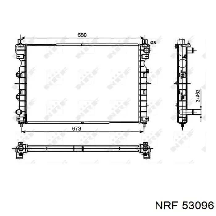 53096 NRF радіатор охолодження двигуна