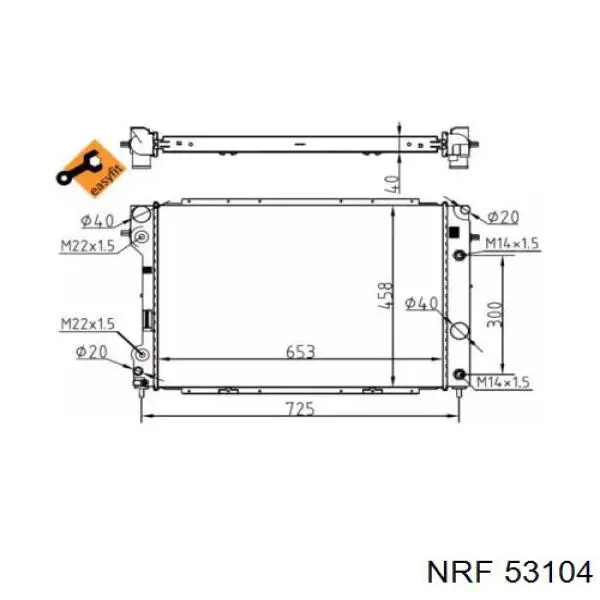 53104 NRF радіатор охолодження двигуна