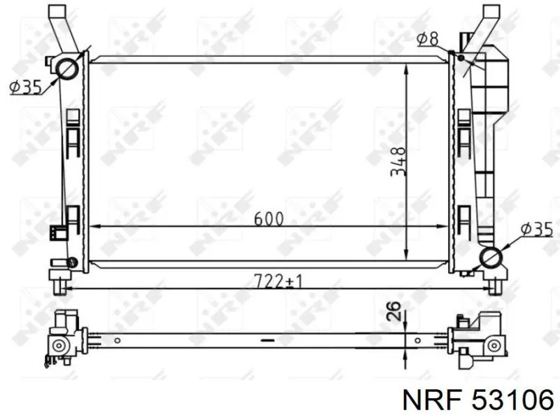 53106A NRF радіатор охолодження двигуна