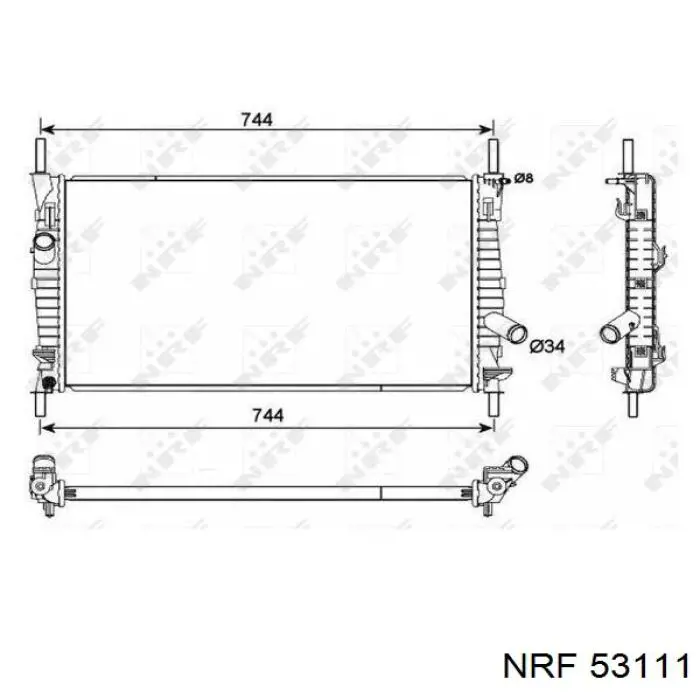 53111 NRF радіатор охолодження двигуна