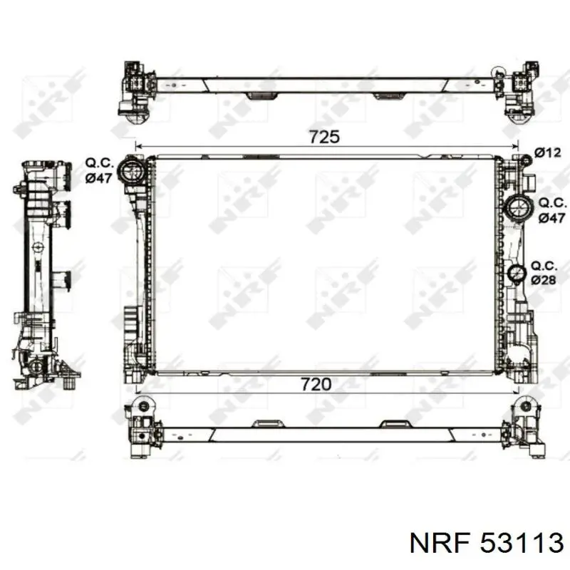 53113 NRF радіатор охолодження двигуна