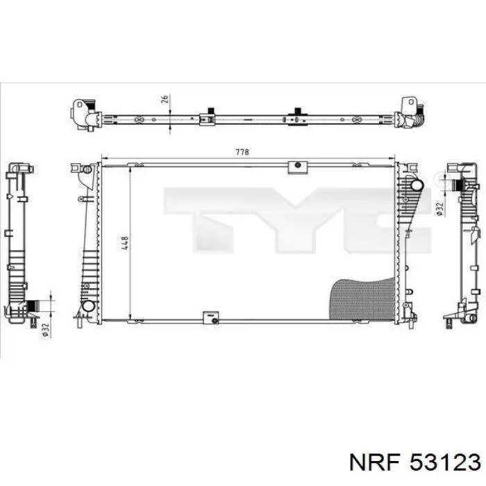 53123 NRF радіатор охолодження двигуна
