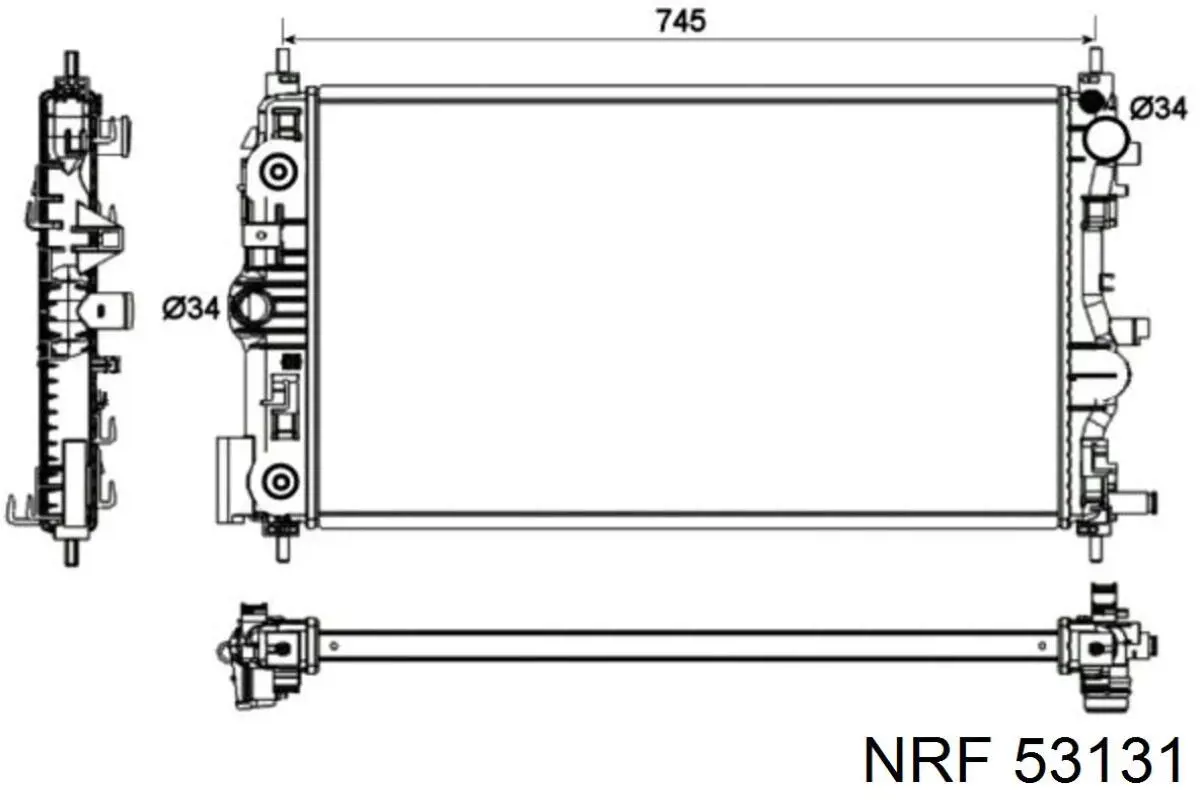 53131 NRF радіатор охолодження двигуна