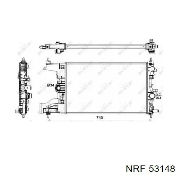 Радіатор основний NRF 53148 ціна, від 71.35 USD