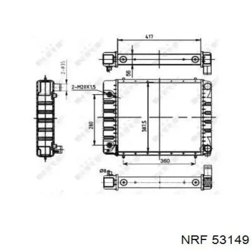 53149 NRF радіатор охолодження двигуна