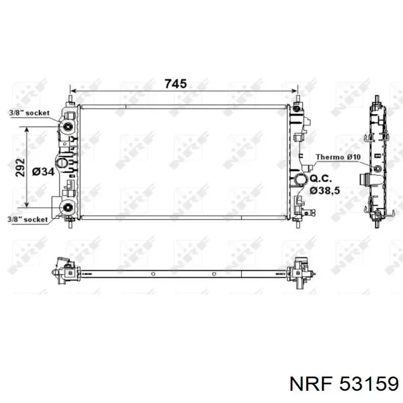 53159 NRF радіатор охолодження двигуна