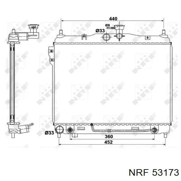 53173 NRF радіатор охолодження двигуна