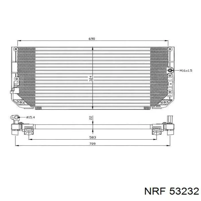 53232 NRF радіатор охолодження двигуна