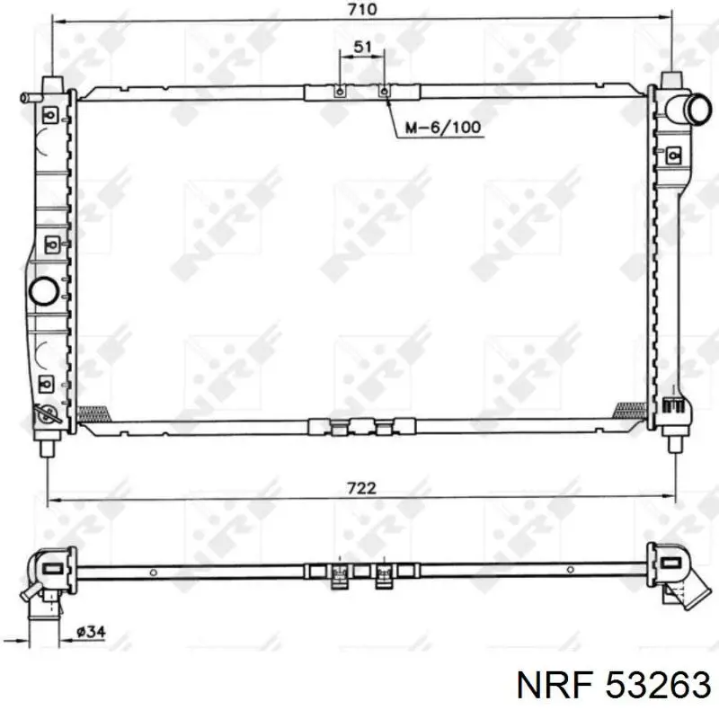 53263 NRF радіатор охолодження двигуна