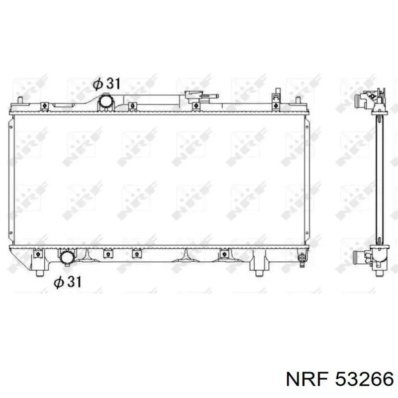 53266 NRF Радіатор охолодження двигуна