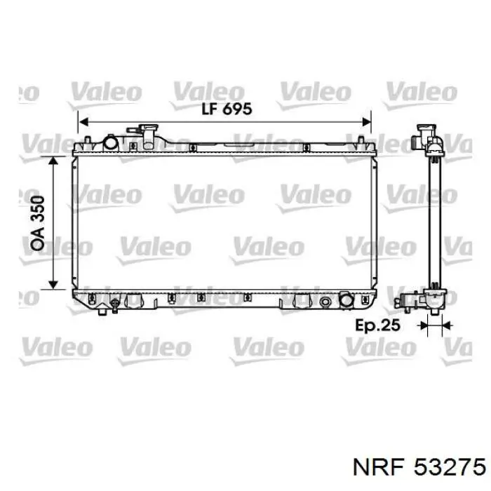 Радіатор охолодження двигуна 53275 NRF