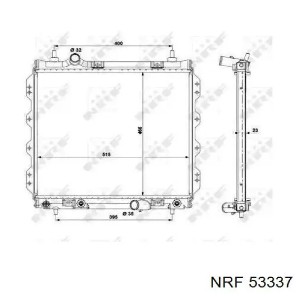 Радіатор охолодження двигуна 53337 NRF