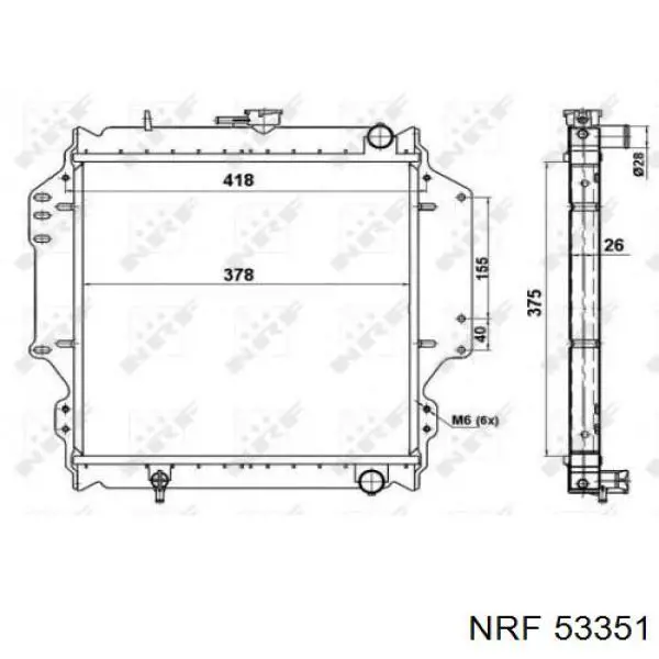 Радіатор основний NRF 53351 ціна, від 55.93 USD