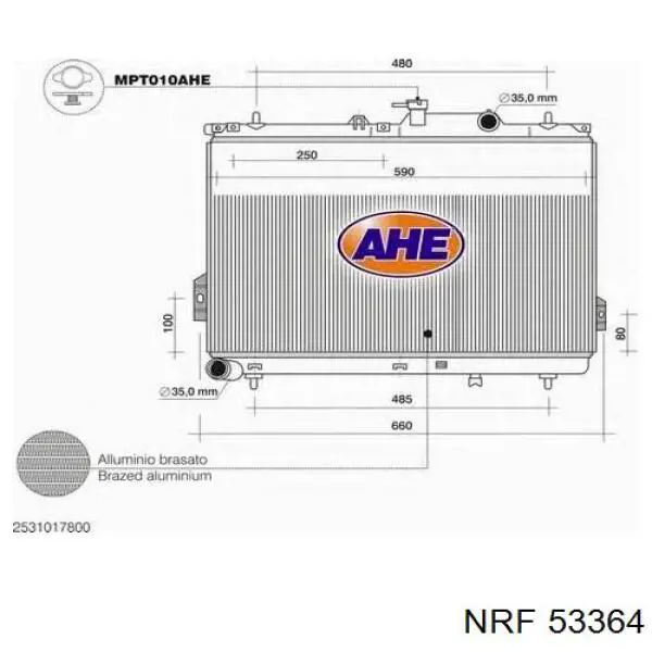 Радіатор основний NRF 53364 ціна, від 119.18 USD