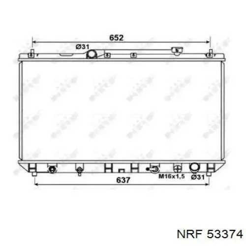 Радіатор охолодження двигуна 53374 NRF