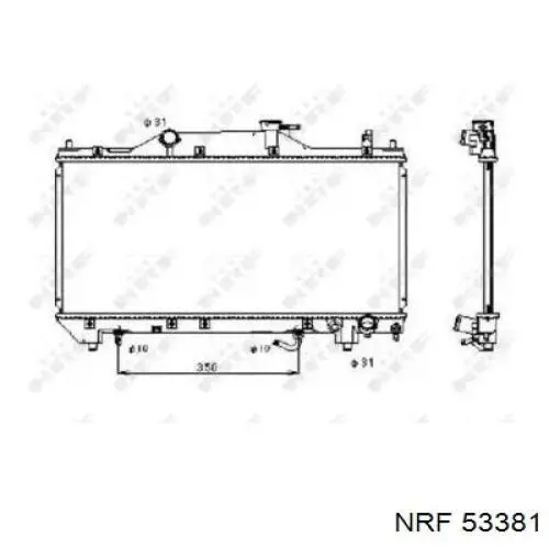 53381 NRF Радіатор охолодження двигуна