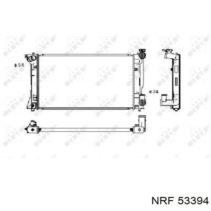 Радіатор охолодження двигуна 53394 NRF