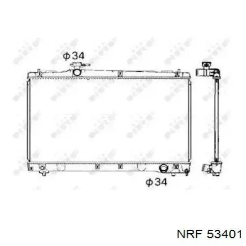 Купити 53401 NRF Радіатор двигуна