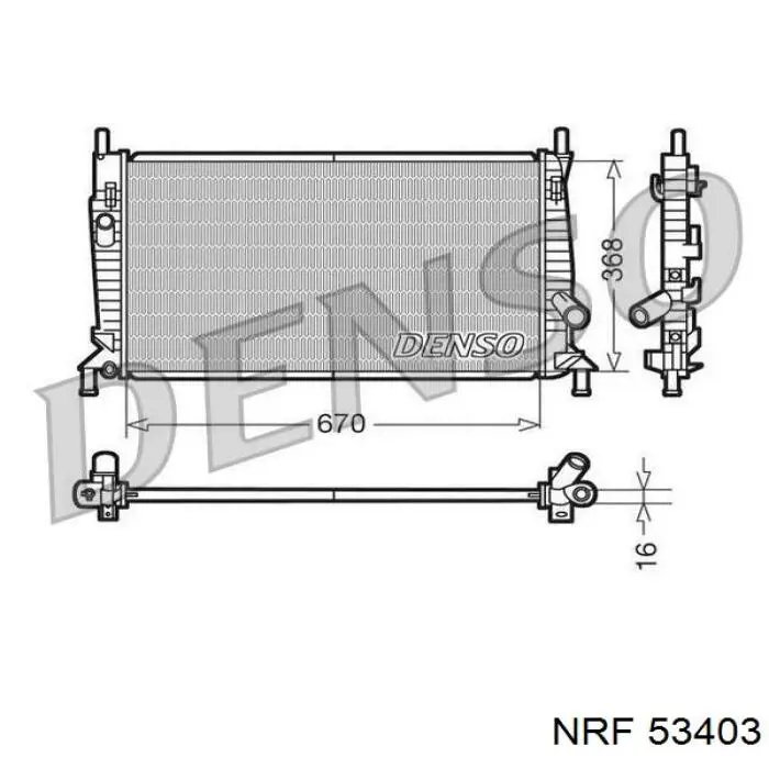 53403 NRF Радіатор охолодження двигуна